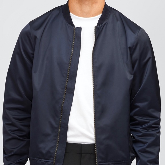 Bonobos Boulevard Slim Bomber Jacket, Medium Navy - Picture 2 of 8